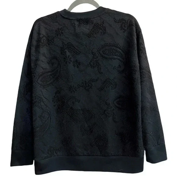 Adidas Women’s Paisley Lace Overlay Trefoil Logo Graphic Sweatshirt Size XS EUC - Picture 6 of 9